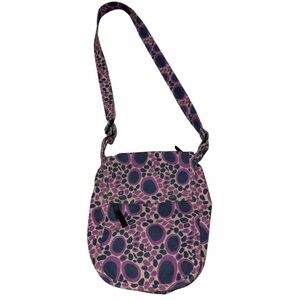 Kavu Purple Print Canvas Crossbody Purse Bag